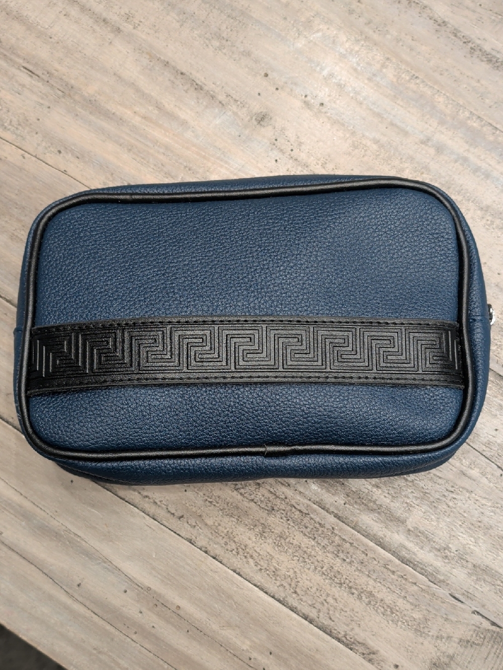 Versace Collection Navy Blue Pebbled Cosmetic Bag - Picture 5 of 6
